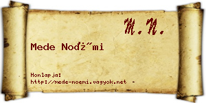 Mede Noémi névjegykártya